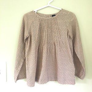 BabyGap Block-Print Pintuck Desert Clay Blouse, Size 5
